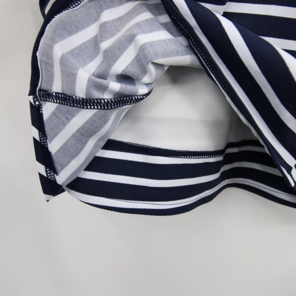 NWOT Lands End Navy Blue White Babydoll Style Striped Pattern Swim Tankini Top T - Picture 7 of 10